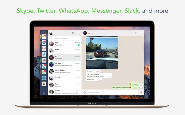 Skype, Twitter, WhatsApp, Messenger, Slack, and more