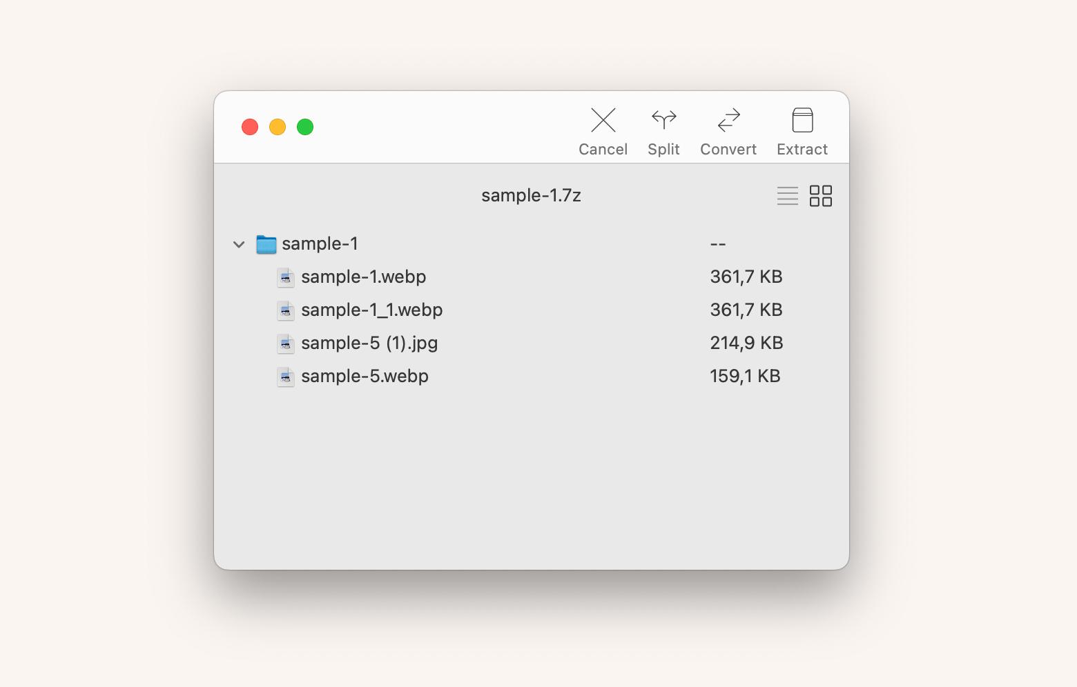 extracting 7zip files with archiver
