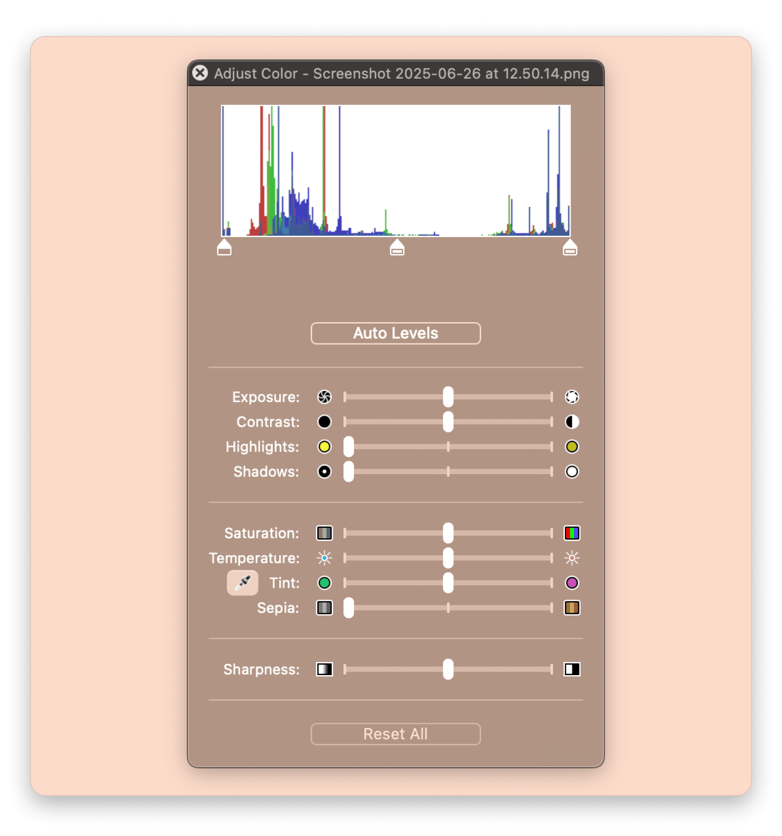 Adjust color preview