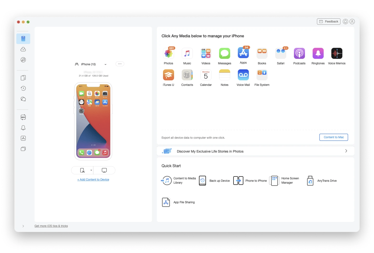 Transferring files with AnyTrans for iOS