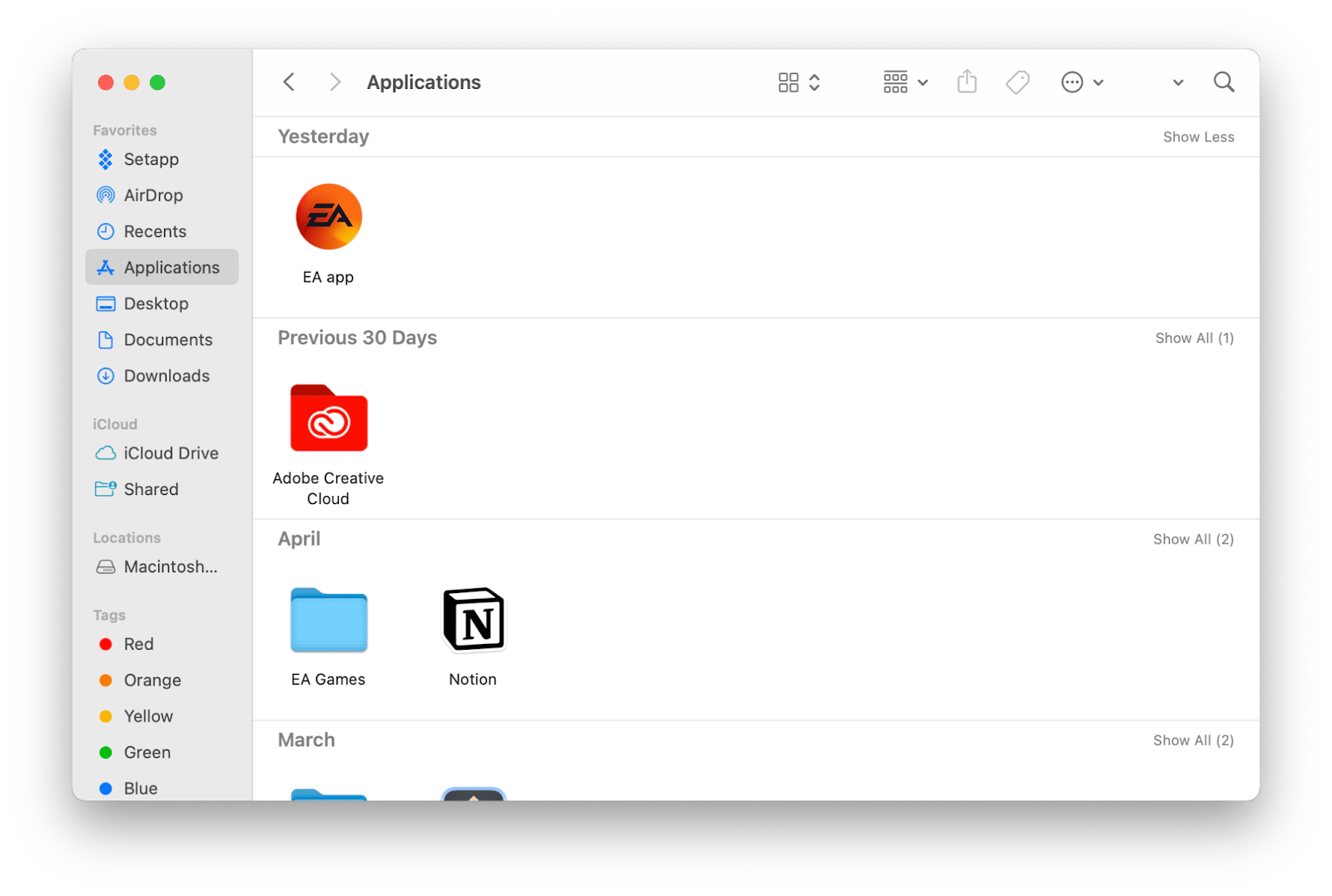 Check your recently installed apps in Application folder