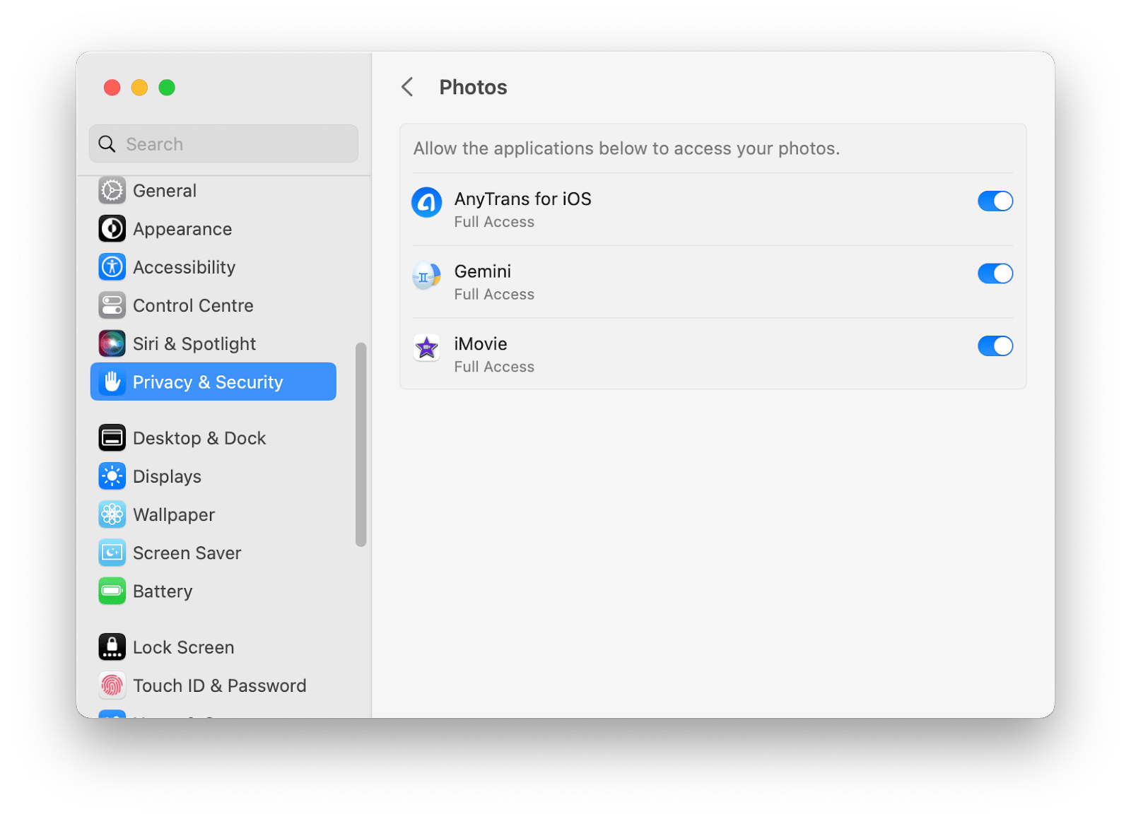 check mac privacy and security settings