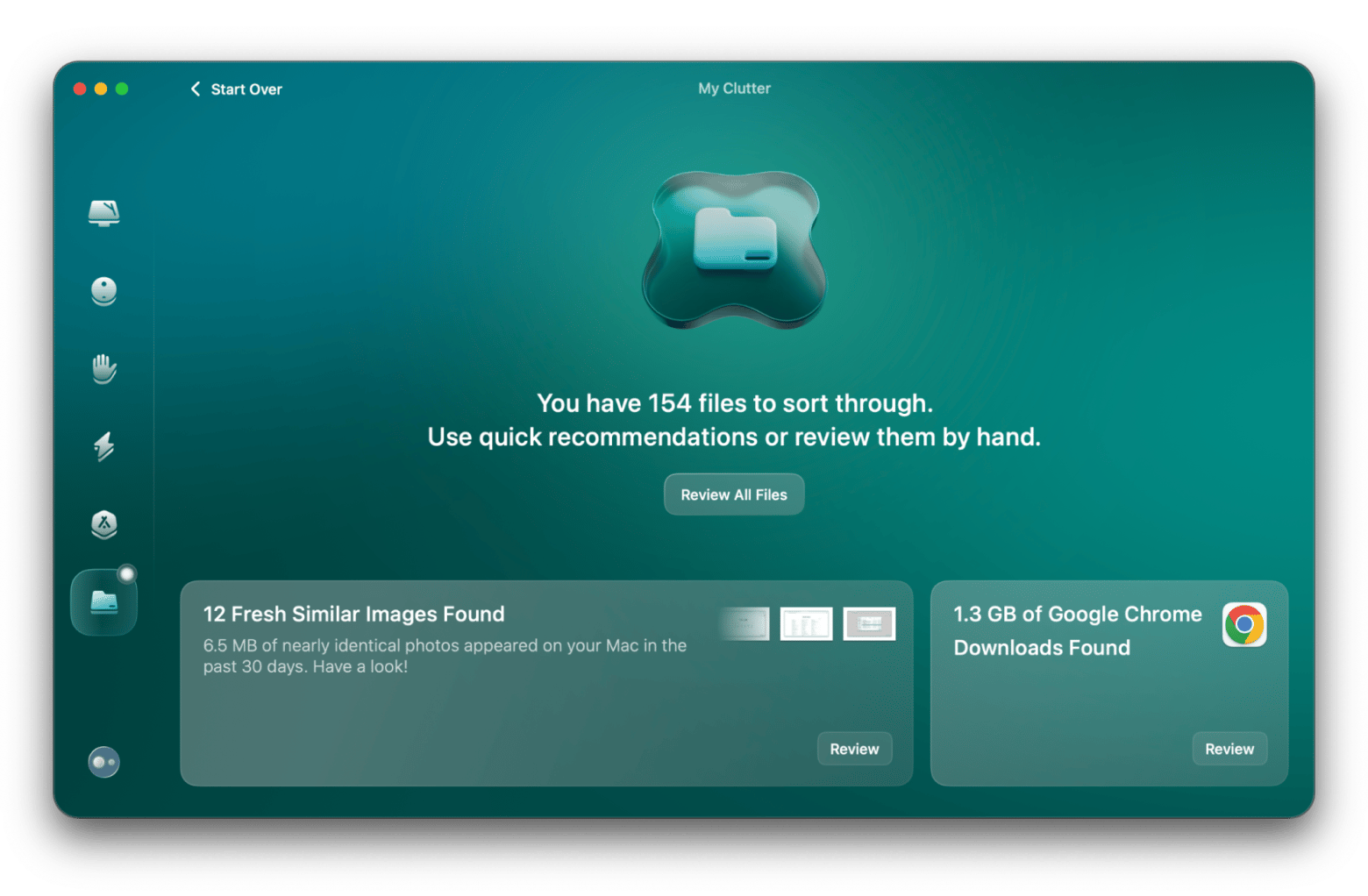 cleanmymac search for clutter results