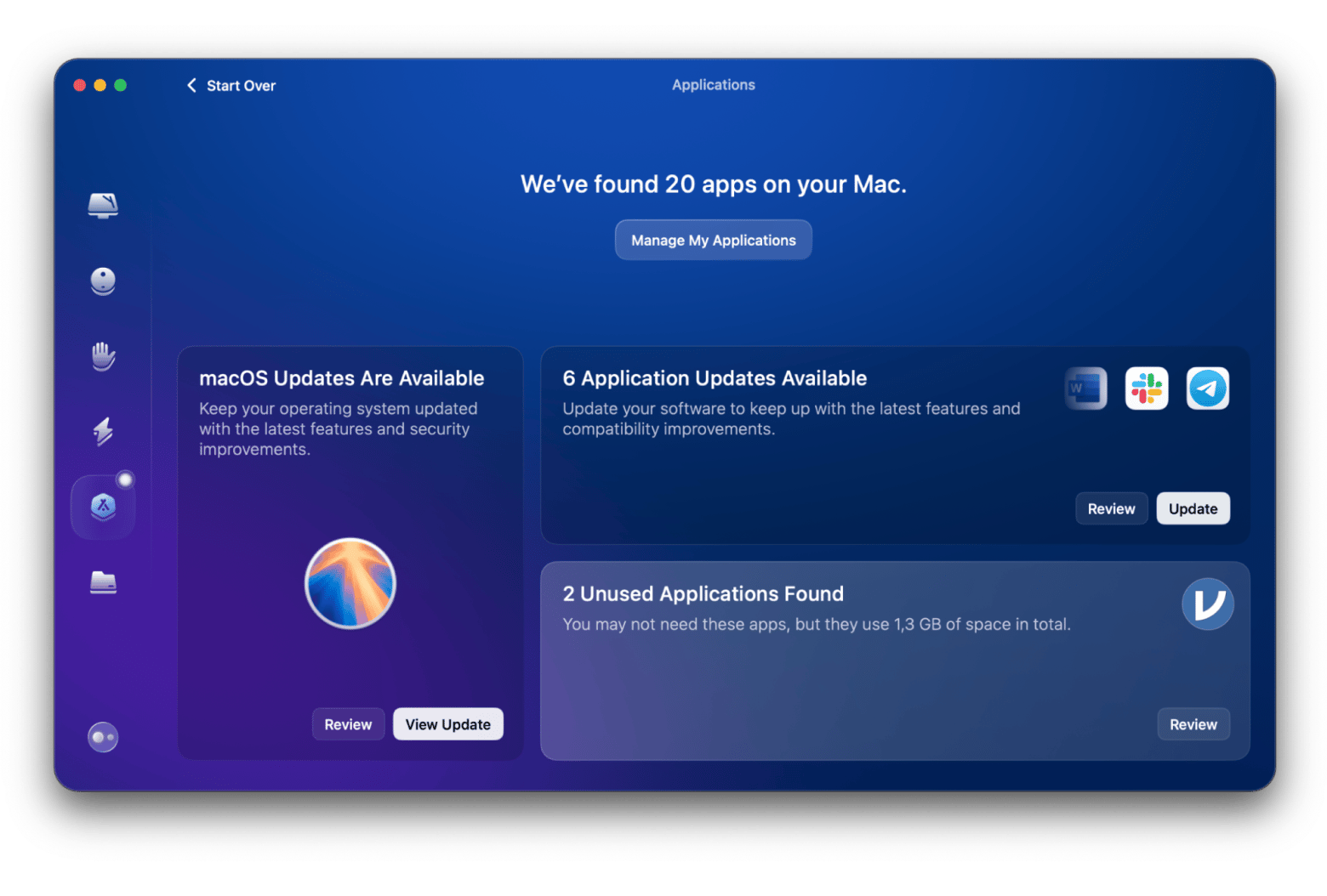 updating apps with cleanmymac