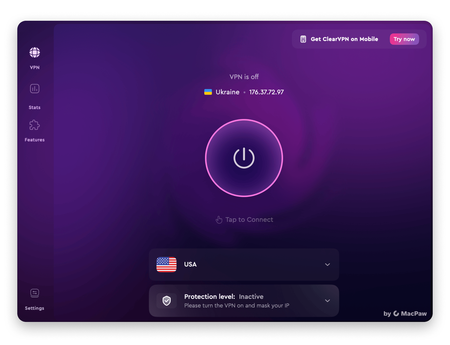 ClearVPN connecting window