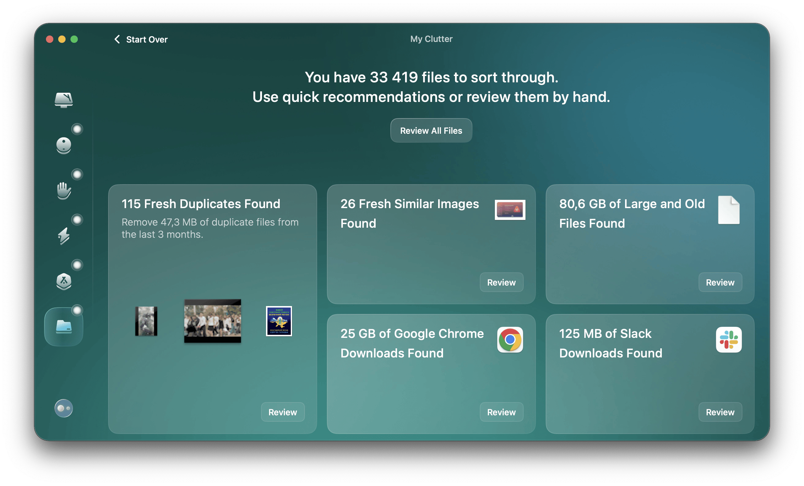 scan and delete unnecessary old and big files with CleanMyMac