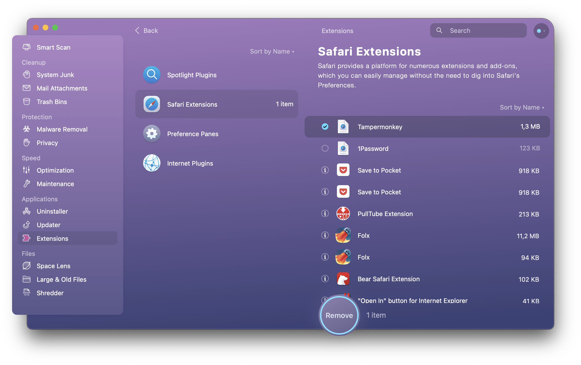 manage Safari extensions
