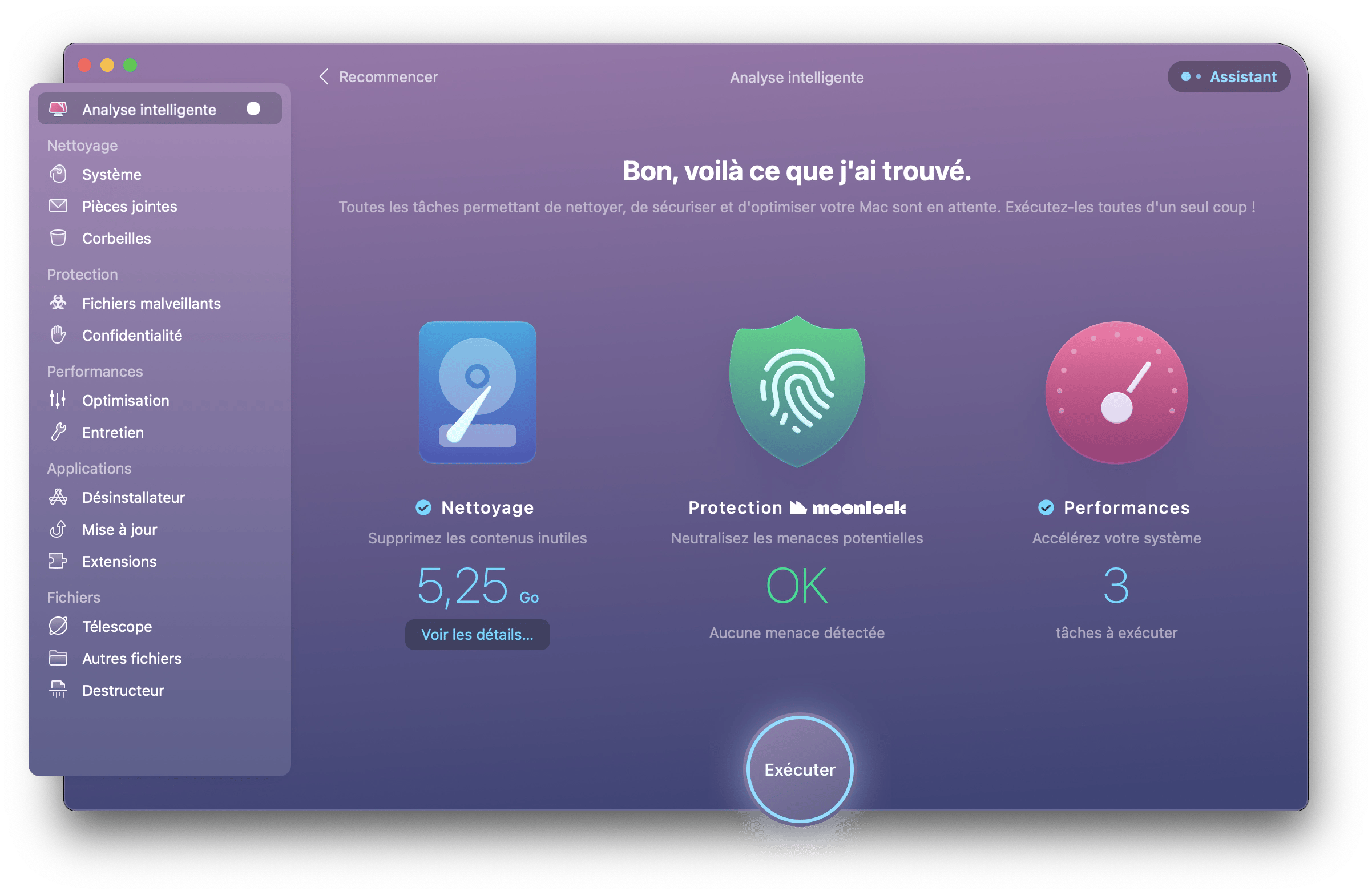 CleanMyMac X Analyse intelligente