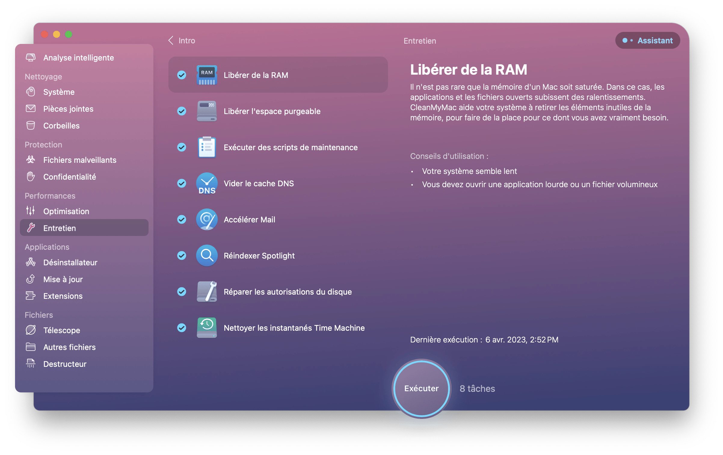 Entretien module
