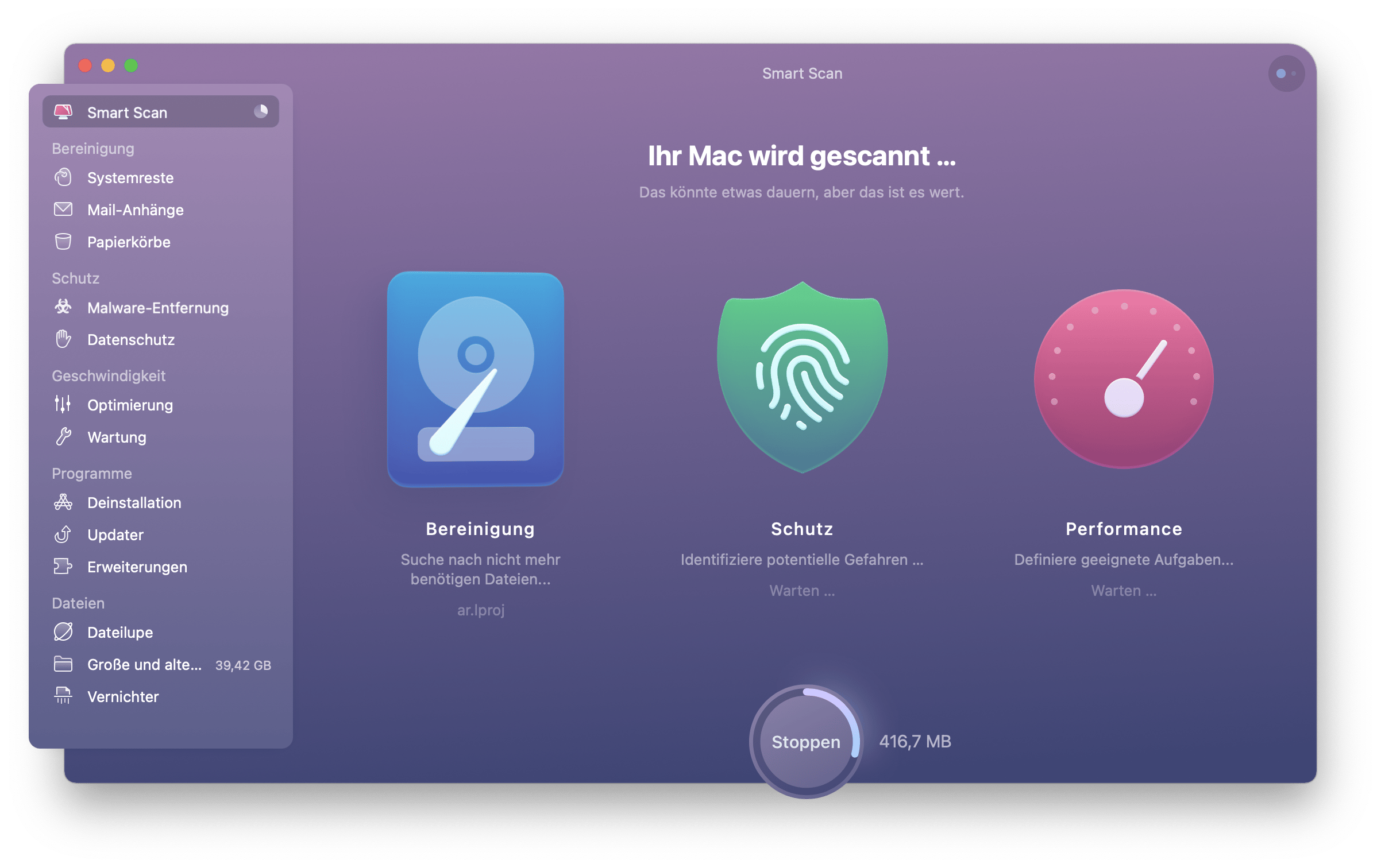CleanMyMac nutzen