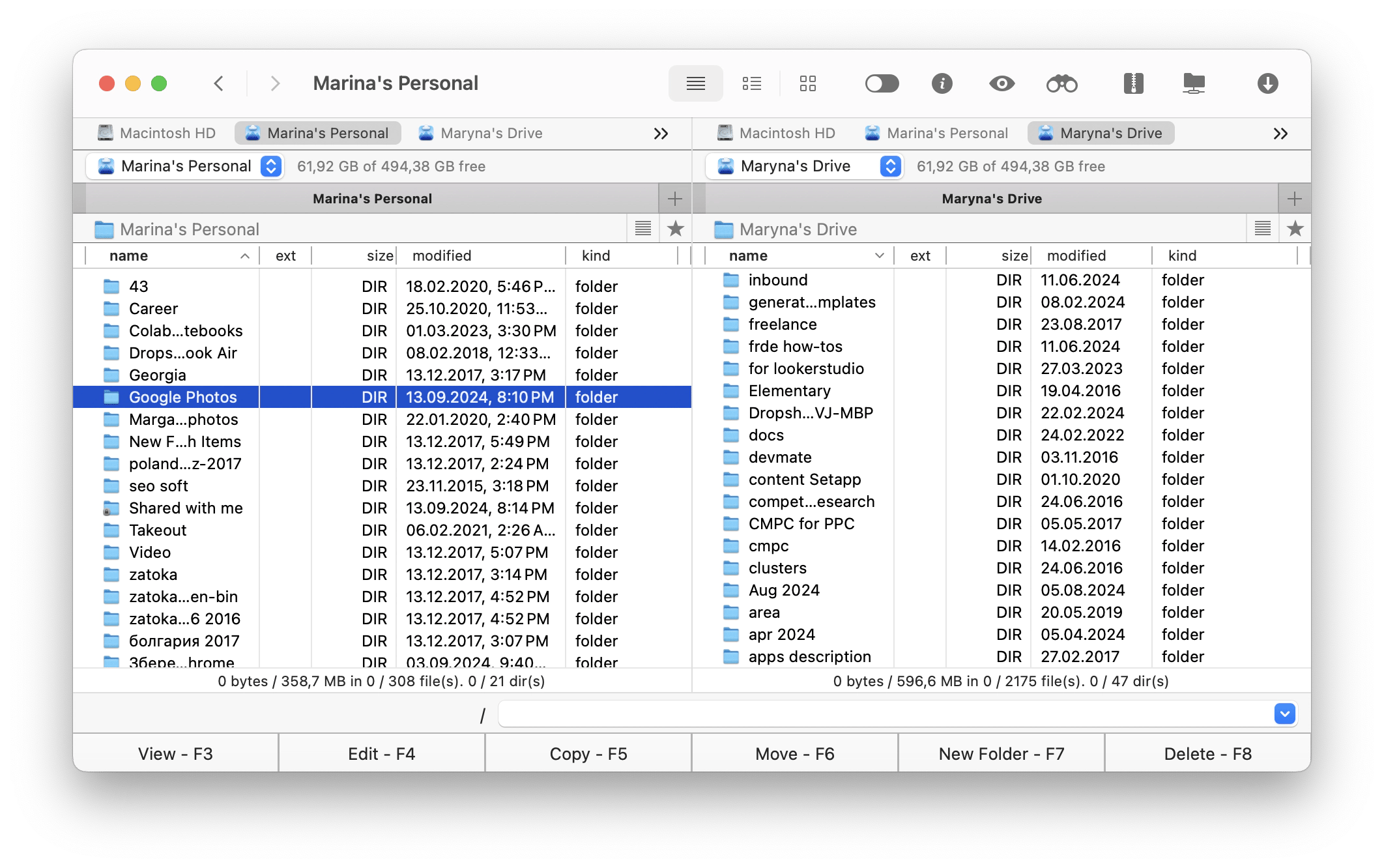 transfer files from cloud to cloud with Commander One file manager