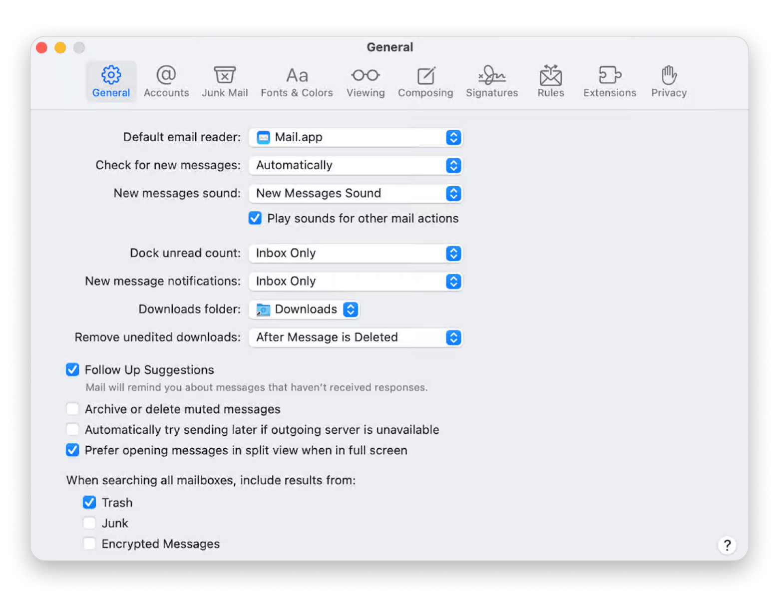 Delete mail attachments on Mac