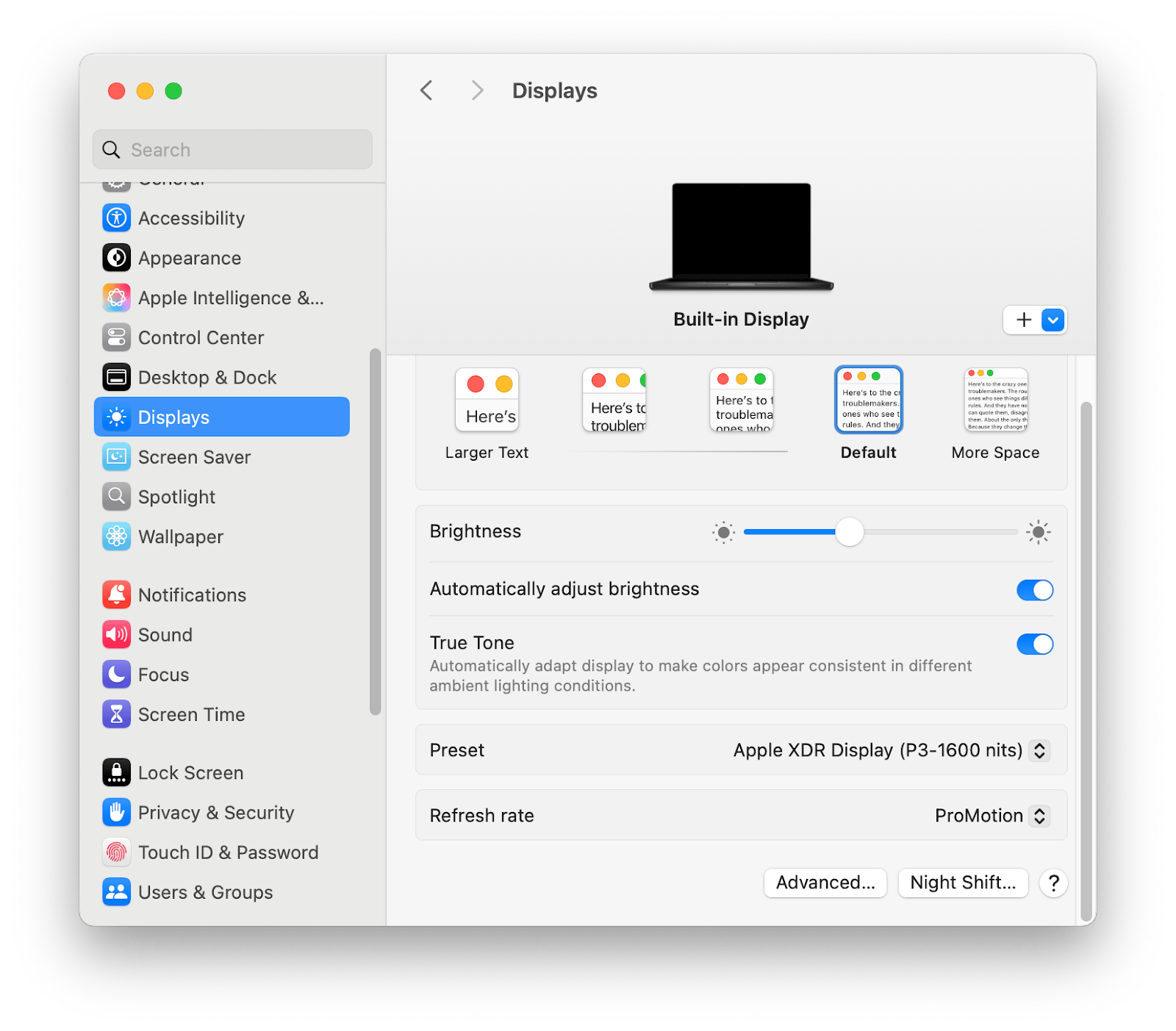 detect displays on mac