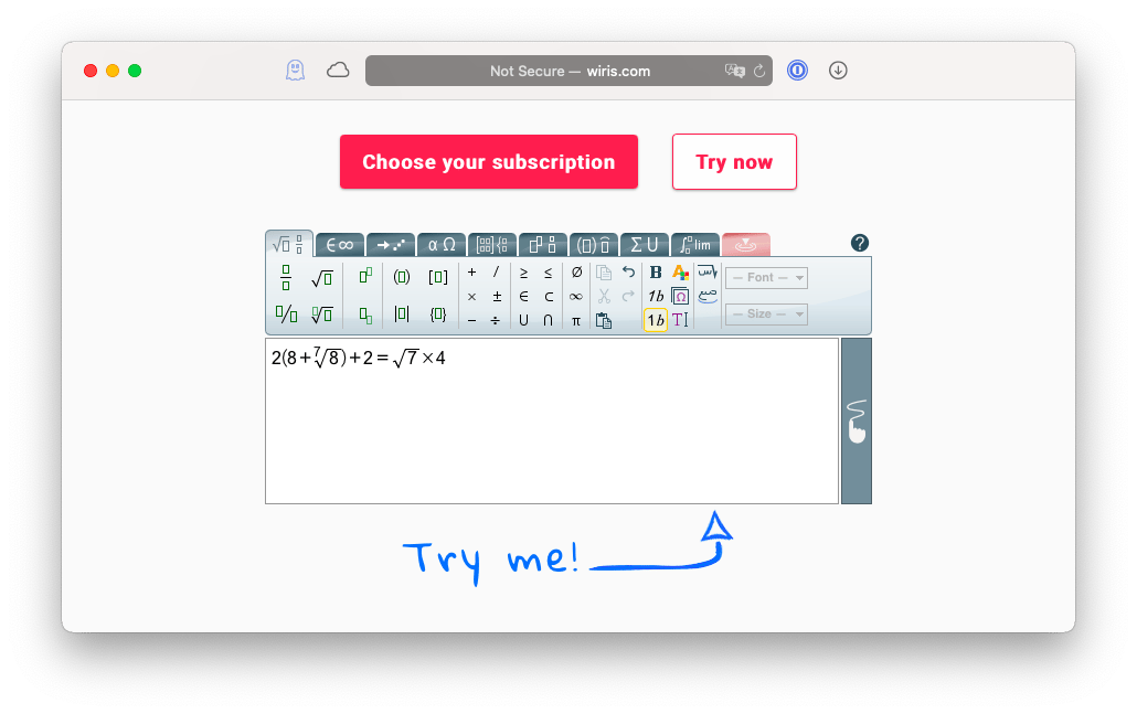 online math keyboard