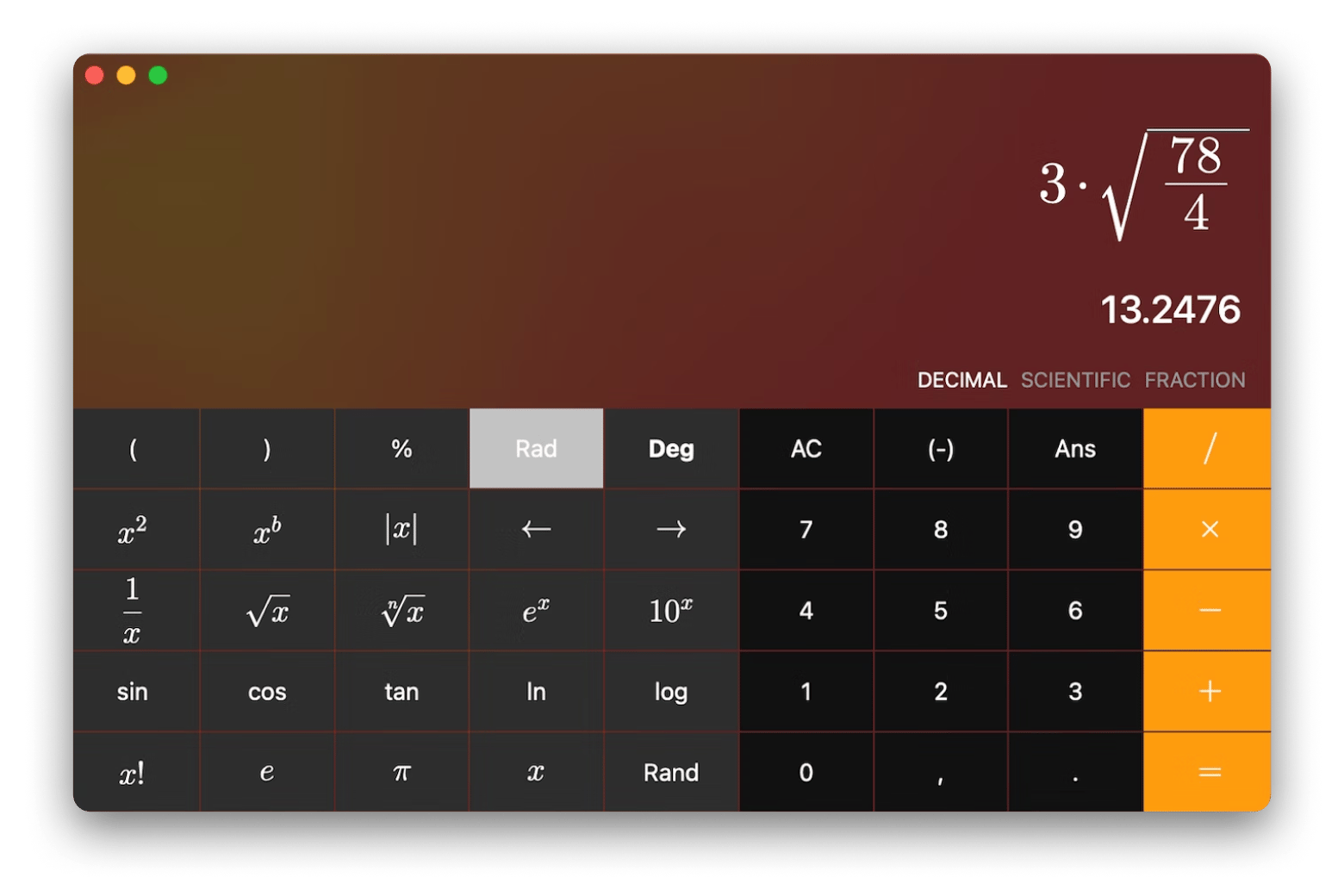 Euclid, a scientific calculator