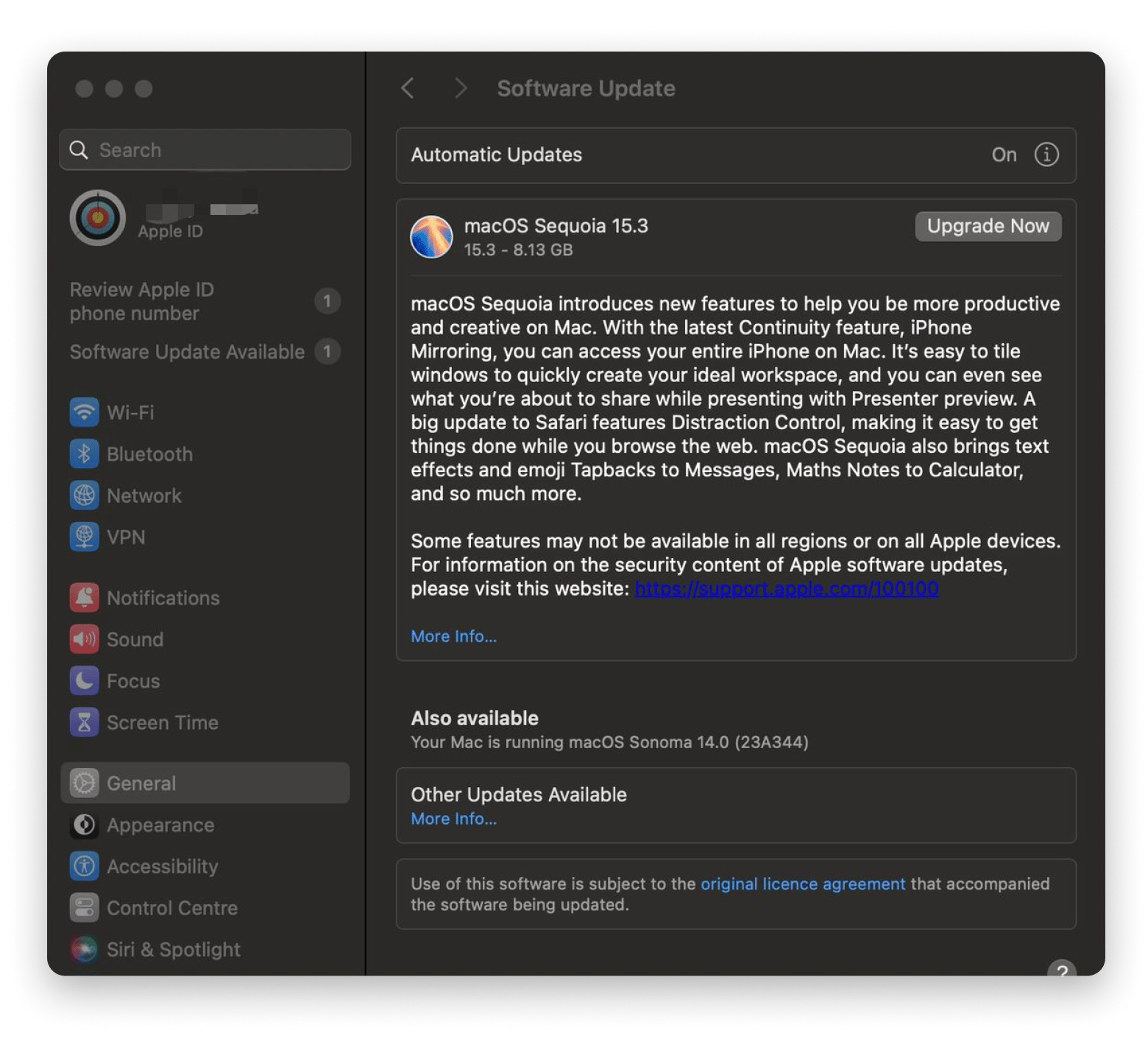 update macos to fix kernel panic 