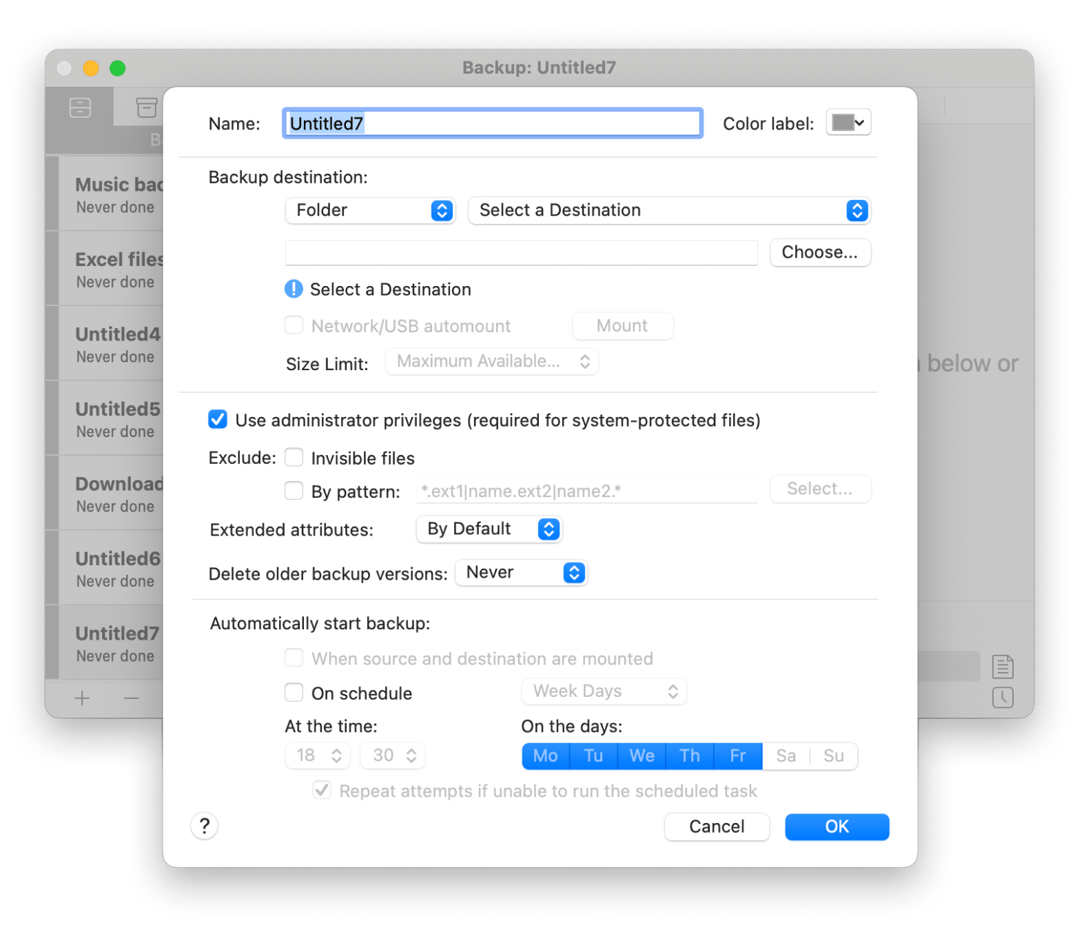 Get Backup Pro setting up uploads