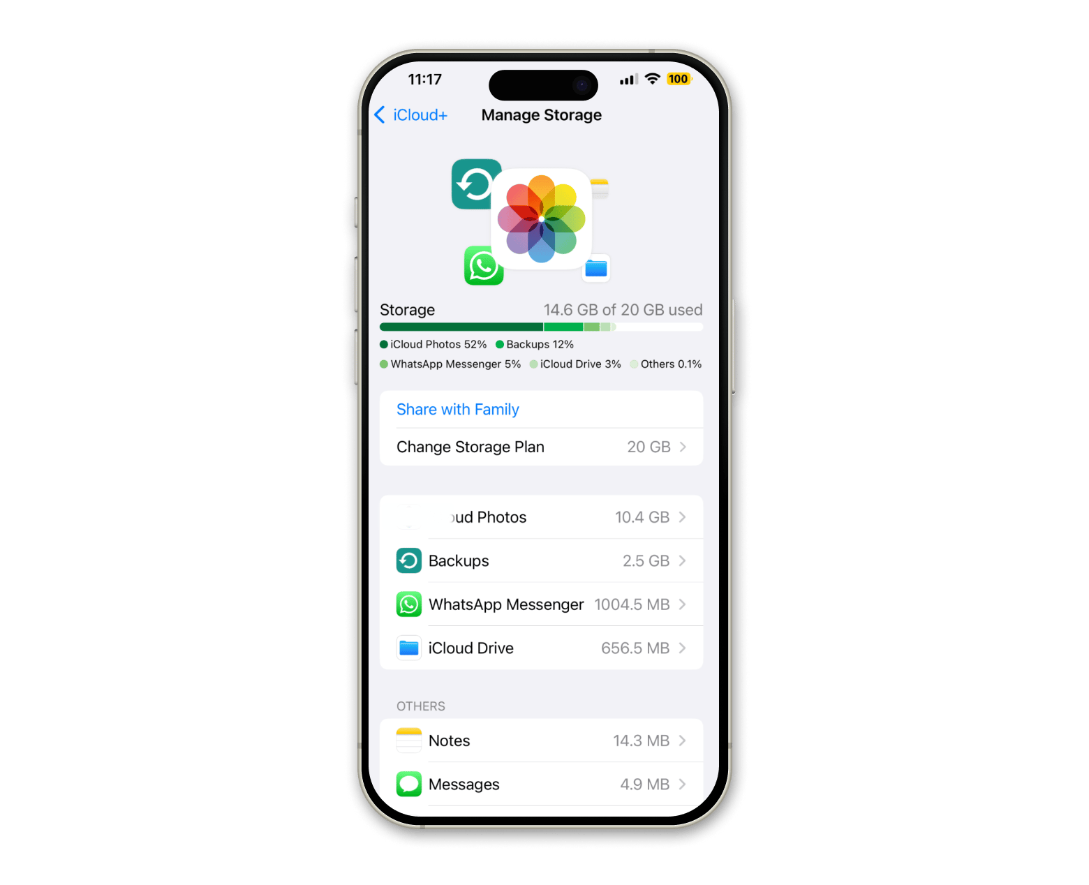 Managing iCloud storage on iPhone