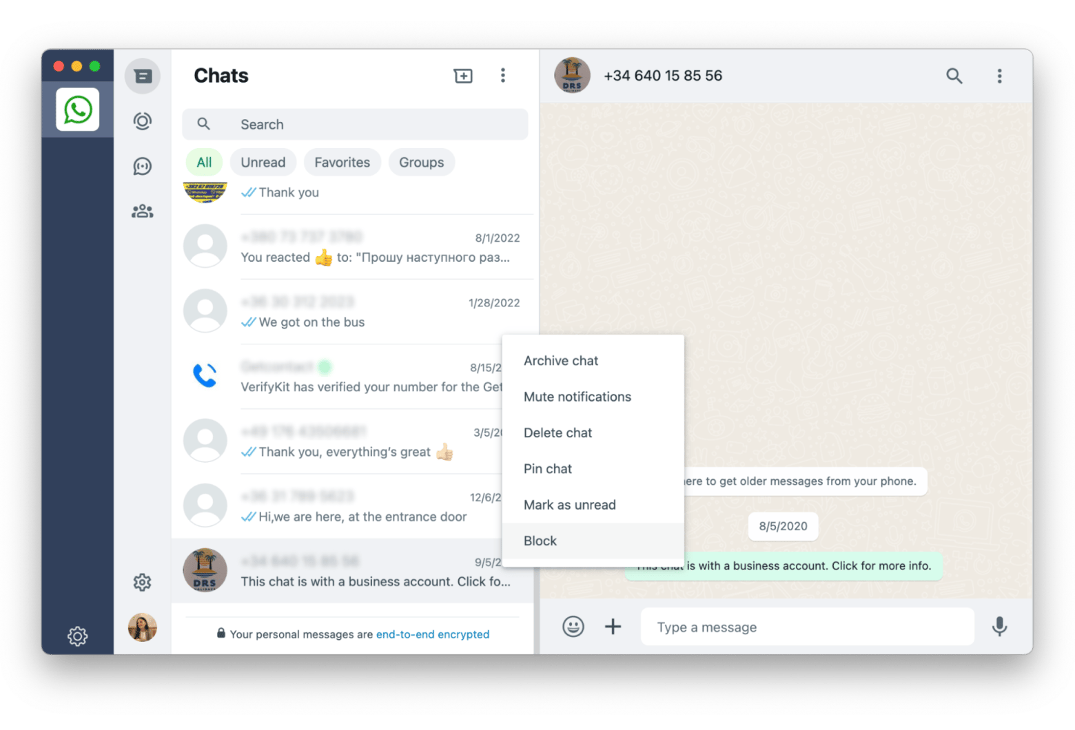 imessages block contact mac