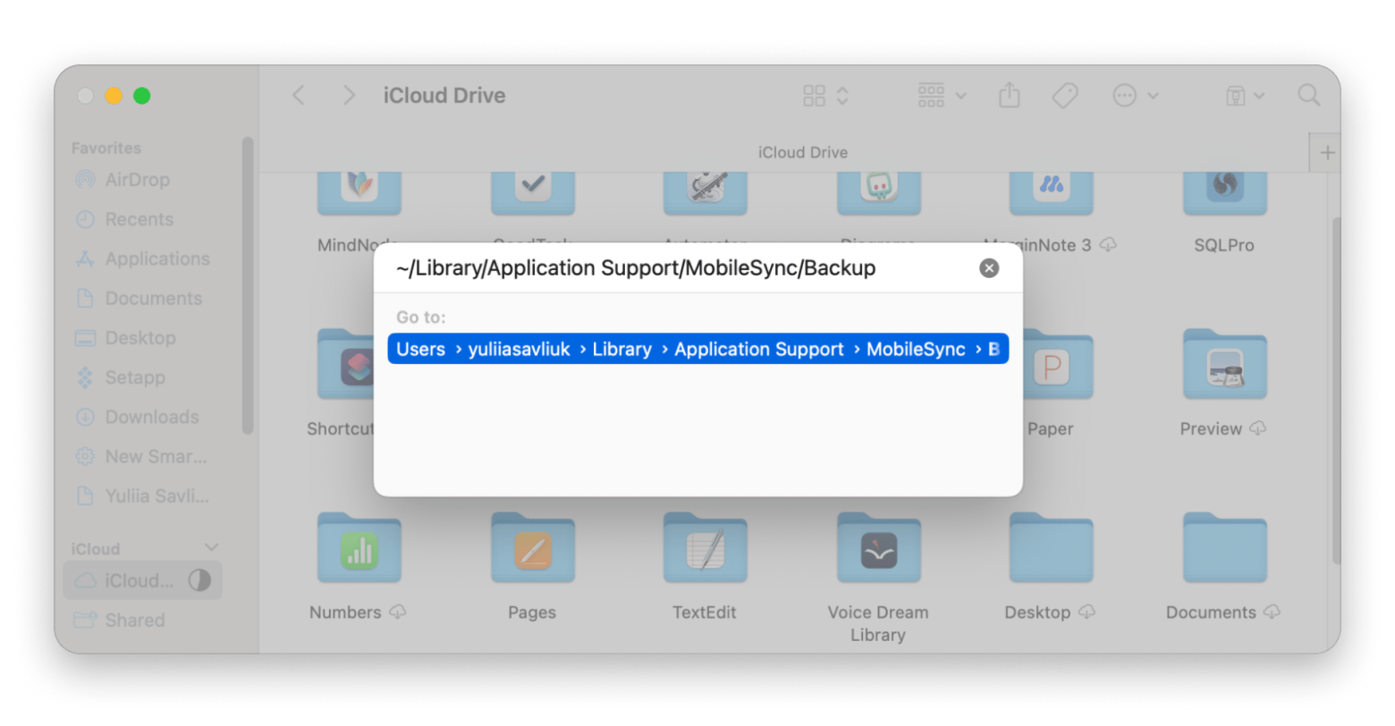 iOS iCloud backup finder
