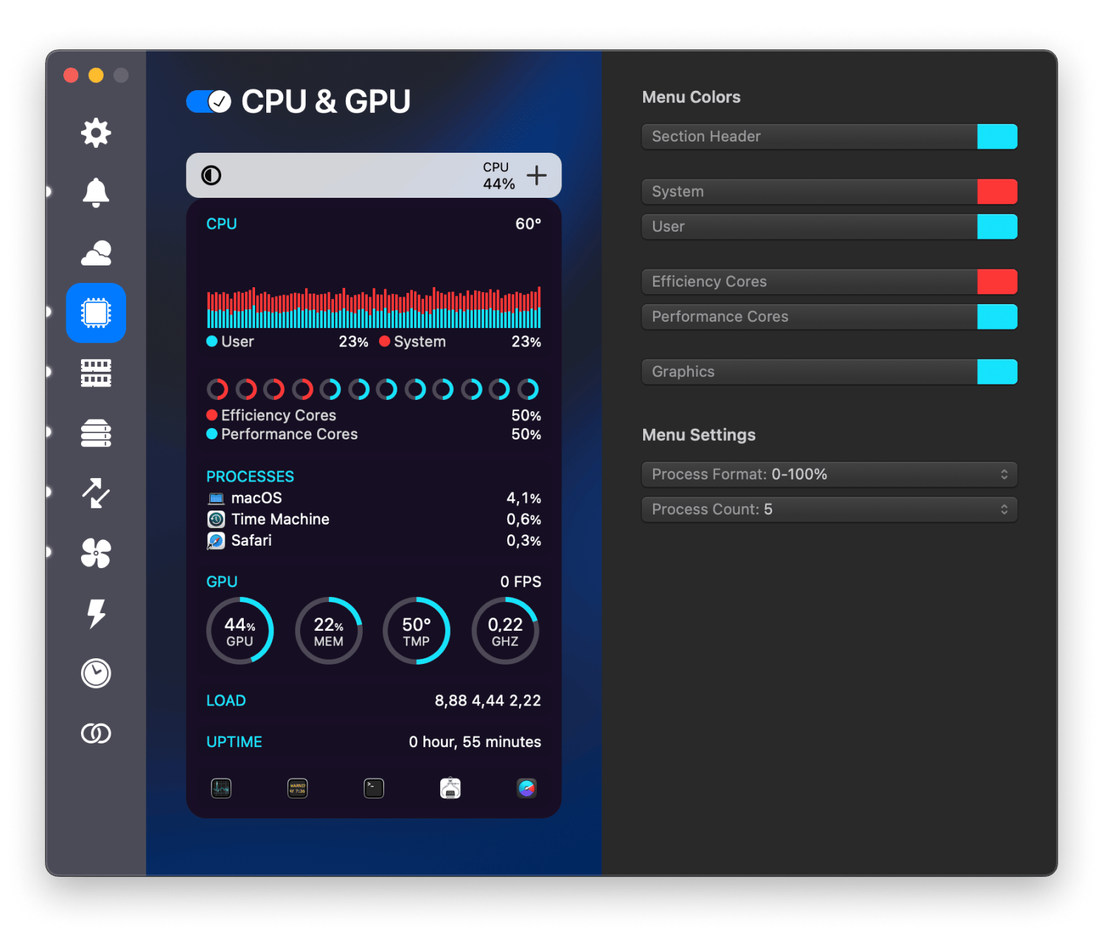 cpu check in istat menus 