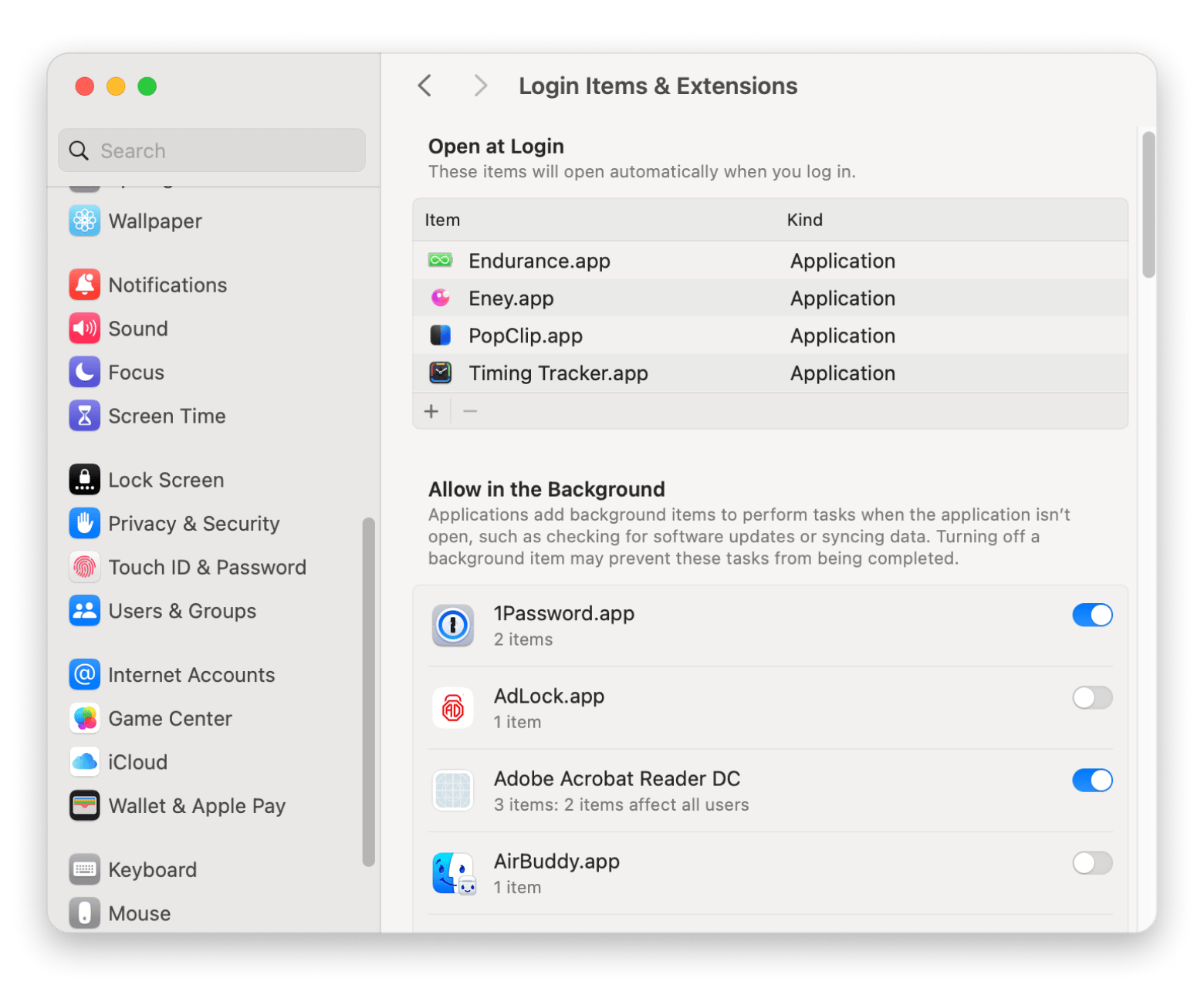 Login items Mac
