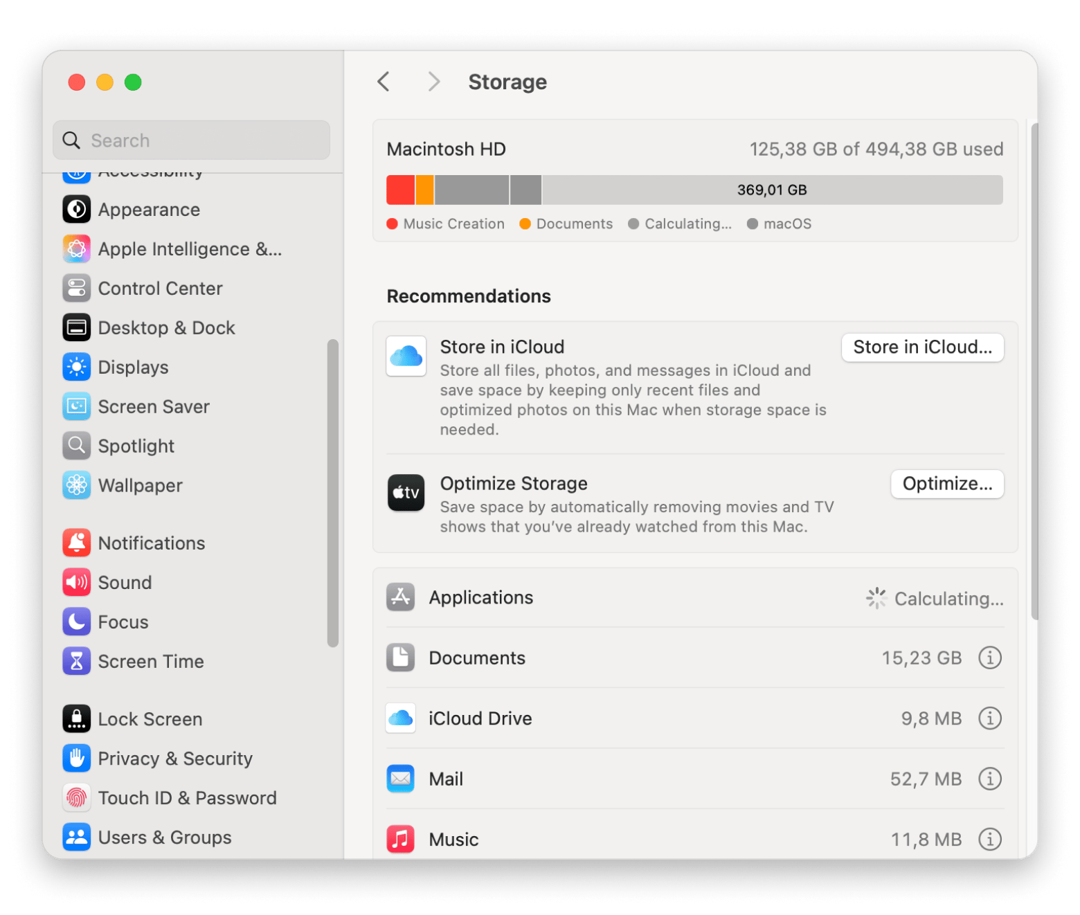 Mac storage overview