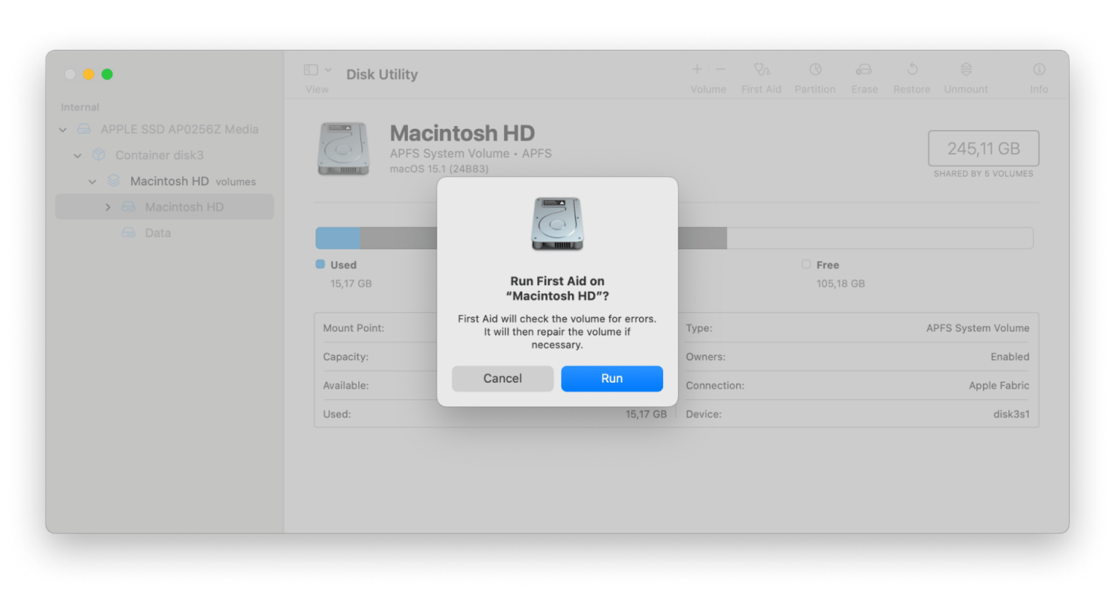 disk utility first aid