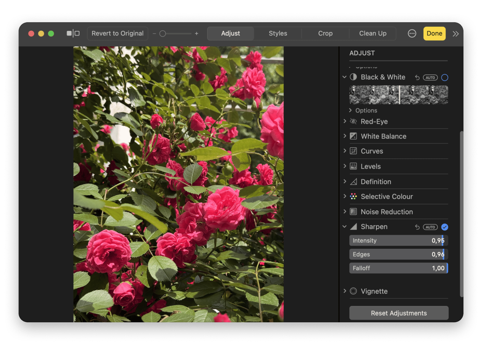 Photosapp sharpen tool