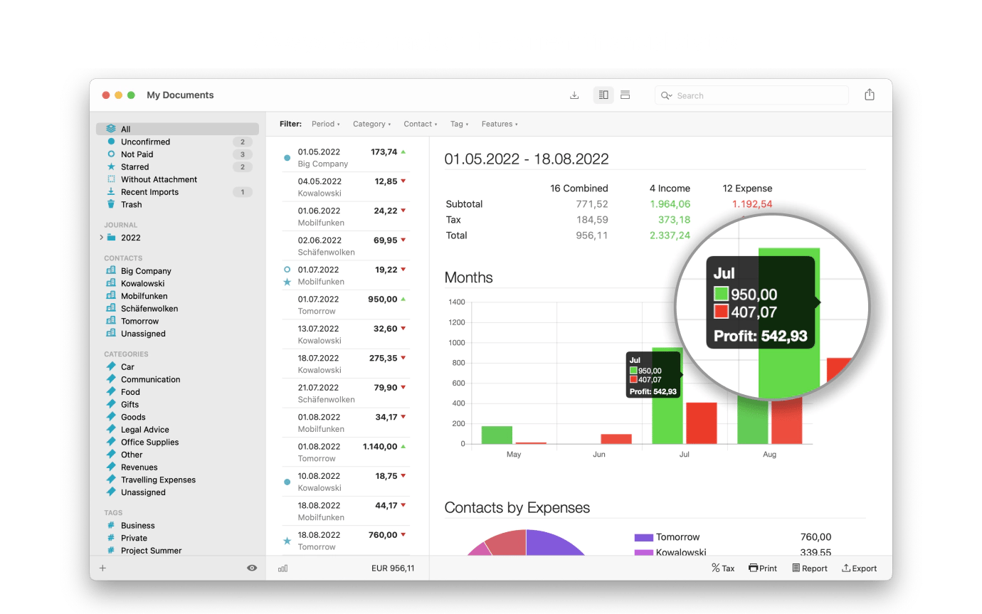 Receipts spendings tracker
