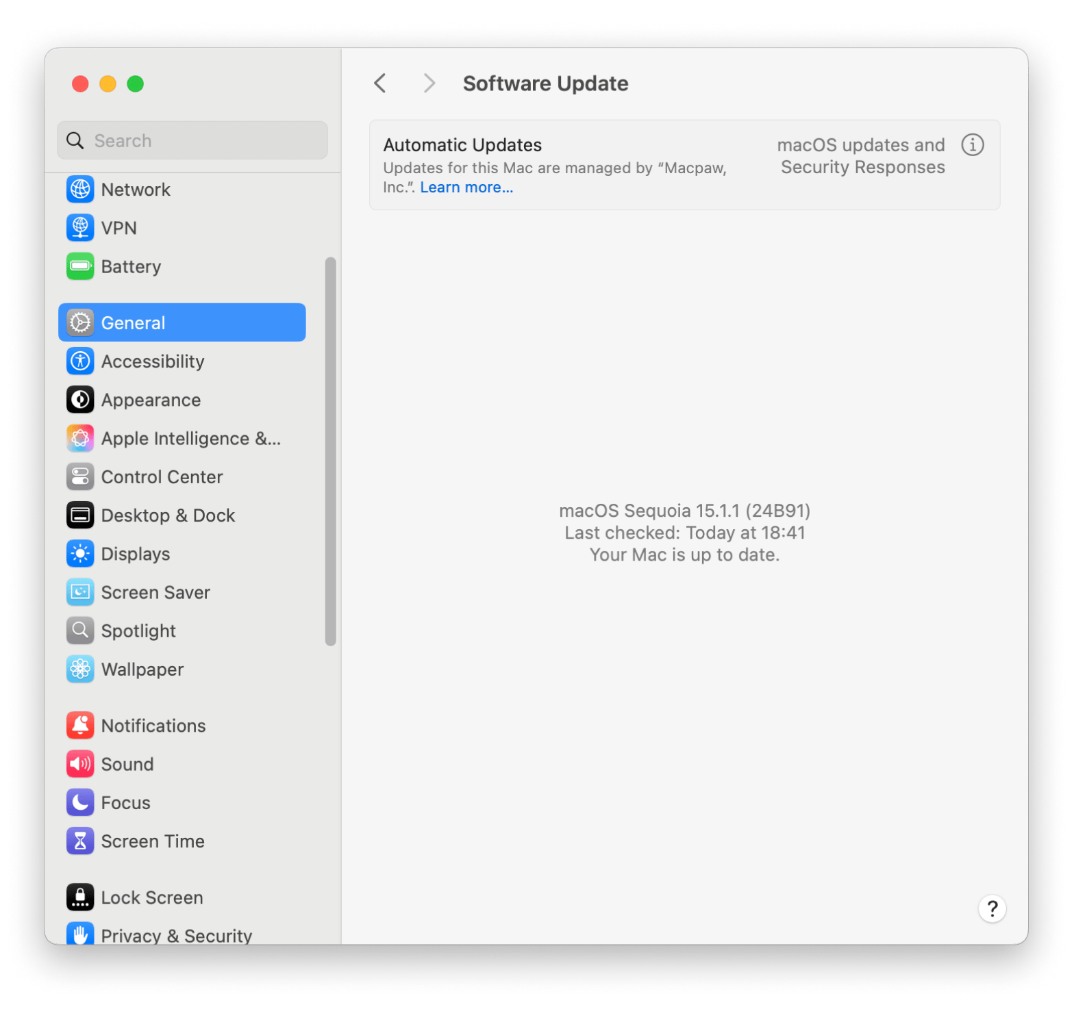 software update mac