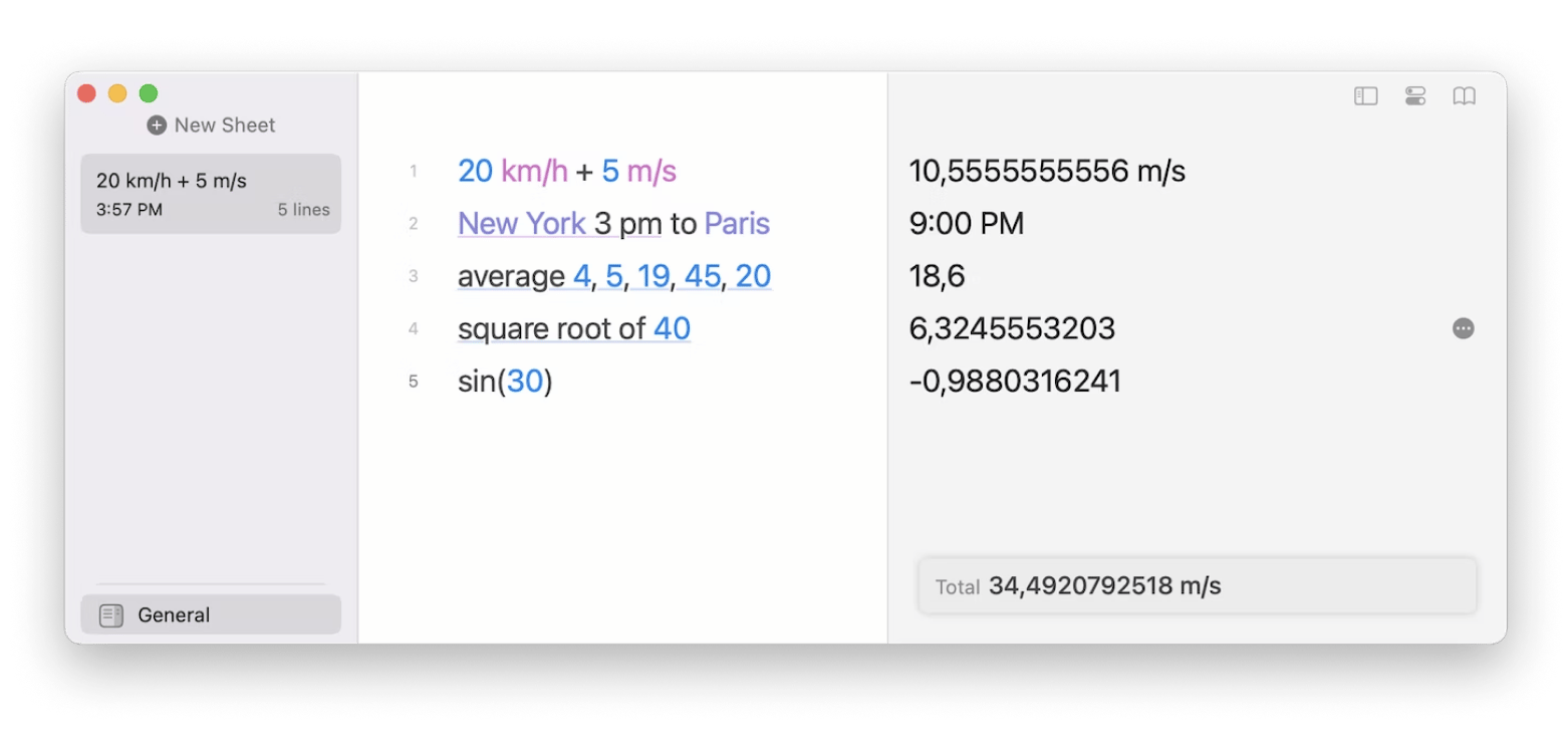 Soulver advanced calculator