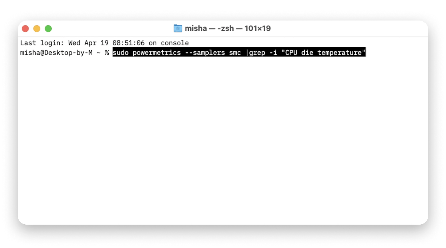 check mac temperature using terminal