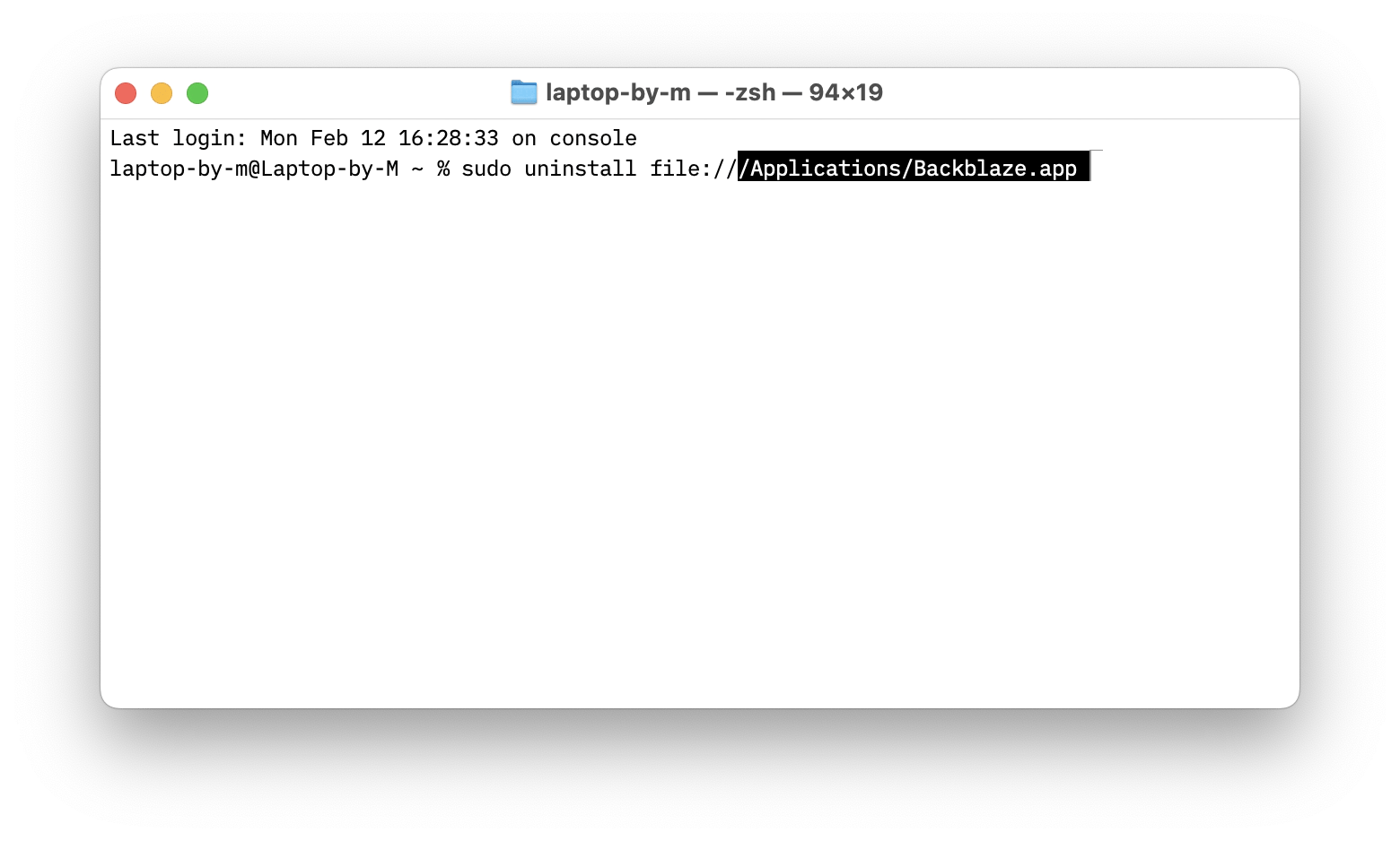 uninstall applications with Terminal