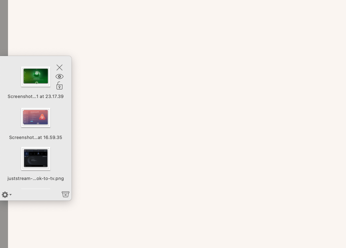 Yoink app window