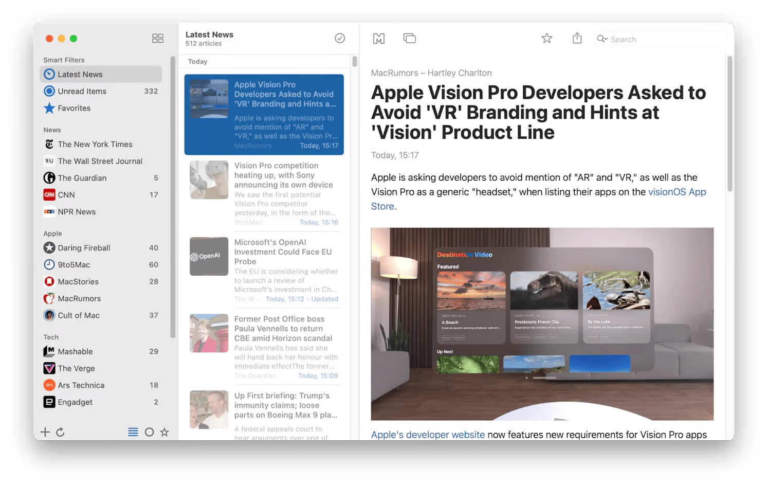 news explorer app window
